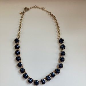 J Crew Navy Blue & Gold Statement Necklace